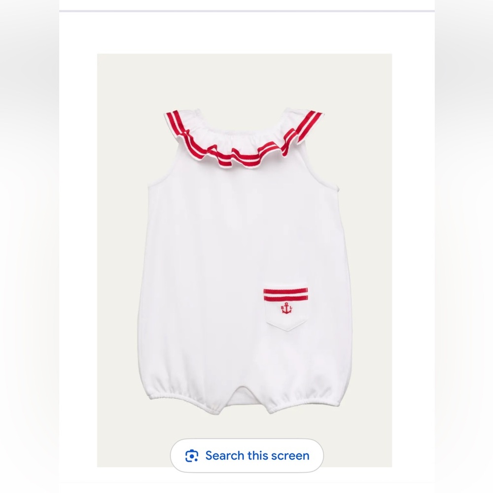 Ralph Lauren White Bodysuit with Red Accents